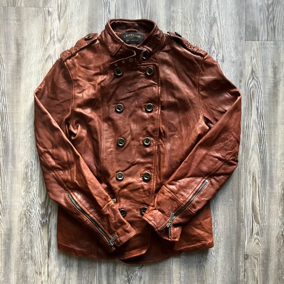 Vintage Rare John Varvatos X Converse Leather Jacket
